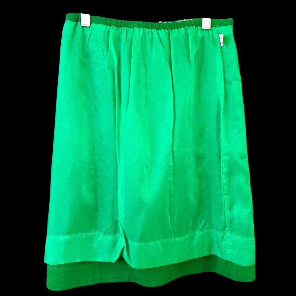 Vintage Sequin Beaded Green Skirt Set Size L 60s NWOT Cocktail Evening Wear - Picture 11 of 13